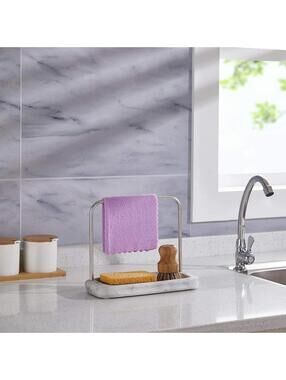 ZCCZ Sponge Holder Dishcloth Hanger, Kitchen Sink Caddy Rack Tray Storage New